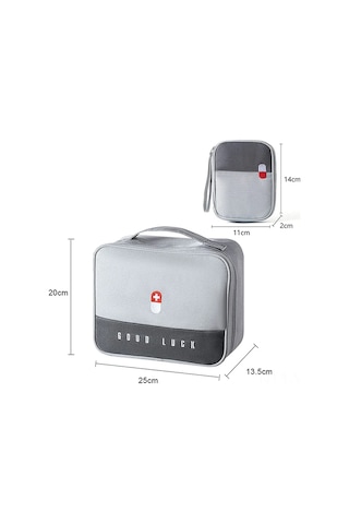 Vkemall 2'li Set Seyahat İçin Su Geçirmez İlk Yardım Çantası - Gri