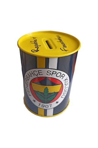 Fenerbahçe Metal Kumbara Orta Boy Orjinal Lisanslı 1 Adet Fb Kumbara Taraftar Kumbara Sarı Kanarya 12x9 Cm