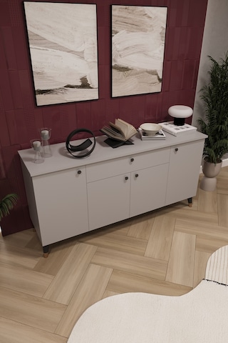 Asra Trend Lüks Konsol Tv Ünitesi %100 Mdf Salon Ve Yemek Odası Ünitesi Knsl03 Kül Gri