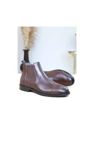 Konfores 1355 Anatomik Tabanlı Hakiki Deri Erkek Klasik Bot - Nkt Kahverengi