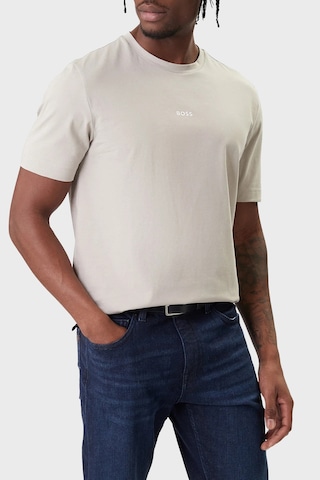 Boss Pamuklu Regular Fit Logolu Bisiklet Yaka T Shirt Erkek T Shirt 50473278 070 Gri GRİ