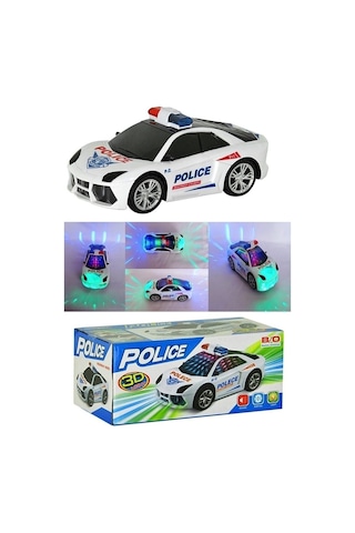 Işıklı Müzikli Polis Arabası - Çarp Dön Pilli Polis Arabası - Işıklı Sesli Oyuncak Araba Sabit Seçenek 1 Değeri