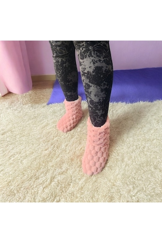 Ortopedik Yumuşacık Kışlık Peluş Hafif Taban Ev Botu,pandufu 001