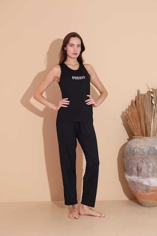 Street Beauty Milan Atlet Kol Pijama Takım Siyah