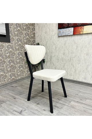 Elma Mutfak Sandalyesi Siyah Krem