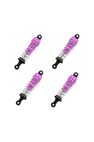 Novahub Wltoys 1/14 144001 Araçlar İçin 4 Adet Mor Metal Amortisör Seti - Alüminyum Amortisörler, 61-74cm Uzunluk, Optimizasyonlu Amortisörler