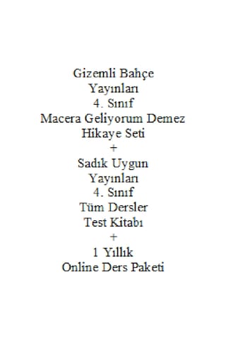 4. Sınıf Hikaye Kitabı Seti Gizemli Bahçe Yayınları Macera Geliyorum Demez + Sadık Uygu Sınıf Tüm Dersler Çocuk Kitapları 33295731