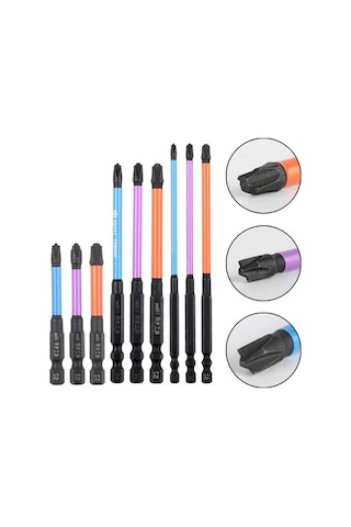 Pazly 6 Adet Tornavida Ucu Fph1 Fph2 Fph3, Dayanıklı El Aletleri, Elektrikçiler İçin, Siyah, Mavi, Mor, Turuncu