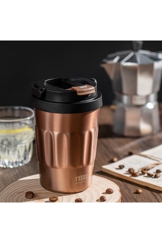 Tyeso Coffe Mug Vakumlu Paslanmaz Çelik Taşıma Kulplu 500 ML