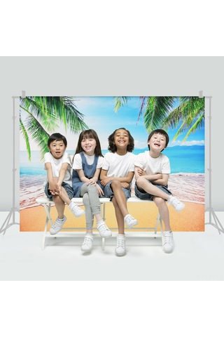 Youtek "profesyonel Fotoğraf Çekimi İçin 2.1x1.5m Polester Deniz Manzaralı Fon Perdesi" Beyaz