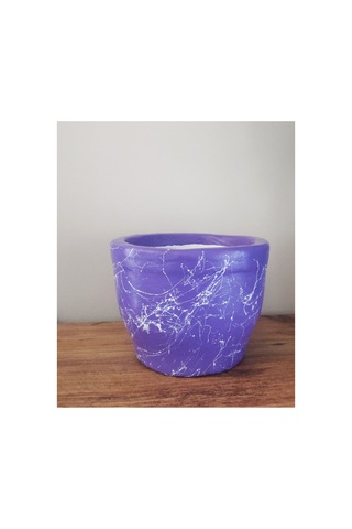 Beton Saksı Sukulent Bonzai Aranjman Teraryum Çiçek Saksısı 17x12,5cm Mor