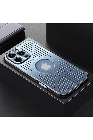 İphone Uyumlu 16 Pro Max Kılıf Arkası Boş Isı Dağıtıcı Alüminyum Alaşımlı Telefon Kılıfı