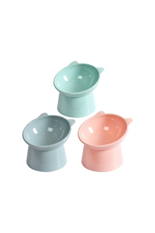 Sones Pet Uzun Koruma Servikal Eğimli Ağız Yiyecek Kasesi Devrilme Önleyici Plastik Kedi Kase