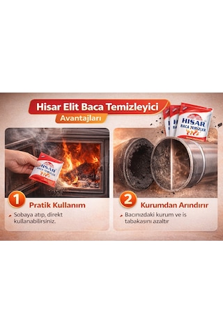 Hisar Elit Baca Temizleyici Soba Ve Şömine İçin Kurum Temizleme Ürünü 5 Adet
