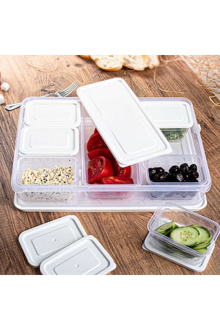 Porsima Follow Me 16 Parça Kapaklı Saklama Seti Kahvaltılık Beyaz