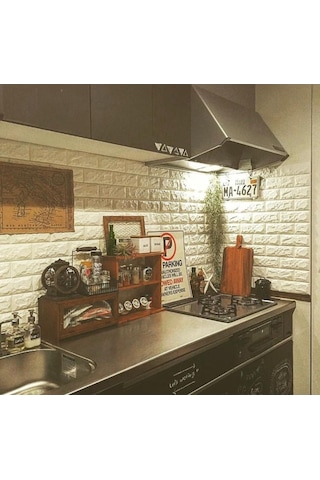 Nw01 Mutfak Tezgah Arası Beyaz Tuğla Kendinden Yapışkanlı Panel