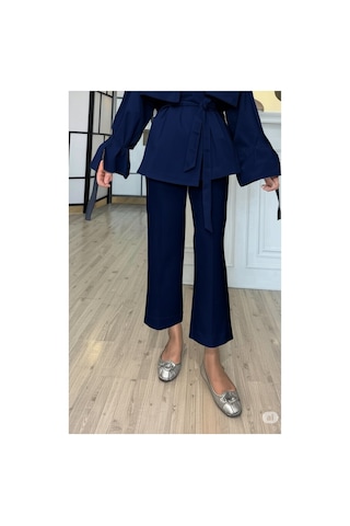 Unika Boutique Önden Dikişli Scuba Pantolon Siyah Lacivert