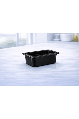 1/6 Gn Siyah Polikarbon Gastronom Küvet 17x16 Cm 20 Cm Derinlik