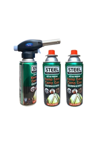 1300 Derece Pürmüz Kafa Çakmak New 915 + 3 Adet Steel Kartuş Siyah