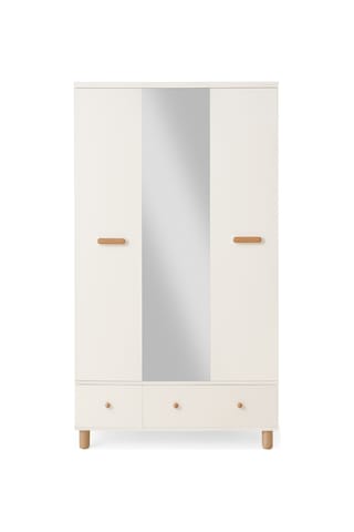 Nice 3 Kapaklı %100 Mdf Elbise Dolabı Gardrop 117x54x212 Ekru