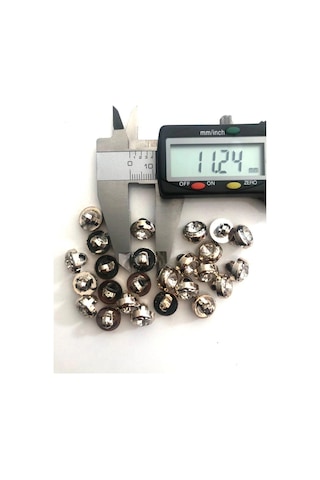Metalize Ayaklı Gold Taşlı Düğme 12mm 20adet