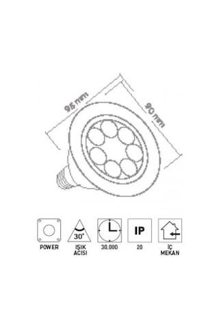 Forlife Fl-1624 10w Par 30 Led Vitrin Aydınlatma Ampul Beyaz Işık