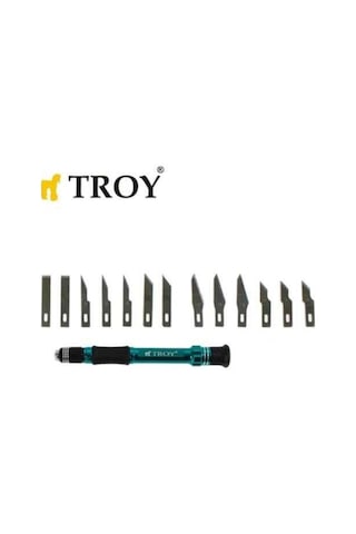 Troy 21604 Hobi Maket Bıçağı Seti, 14 Parça Taşıma Kutulu