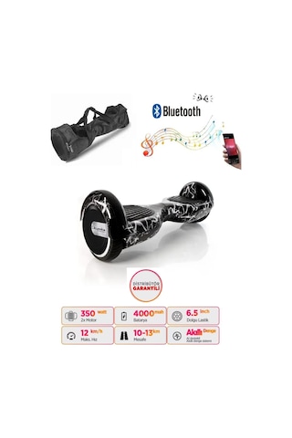 Citymate Hoverboard 6.5 inch Elektrikli Kaykay Scooter Full Ledli Bluetooth Hoparlörlü Çanta Hediye D01