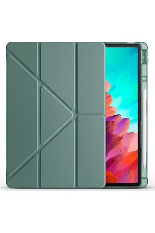 Teleplus Lenovo Idea Tab Pro 12.7 Tb-373fu Kılıf Trifolding Katlanabilir Smart Kalemlikli Kapak Kapaklı Kılıf