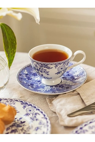 Roomi Seramik Çay Takımı 190 Ml Vintage, Kupa Ve Tabağı Seti 196192564 Beyaz