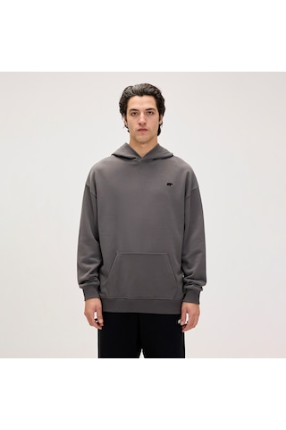 Bad Bear Drake Hoodie Os Asphalt Erkek Gri Kapüşonlu Sweatshirt 001