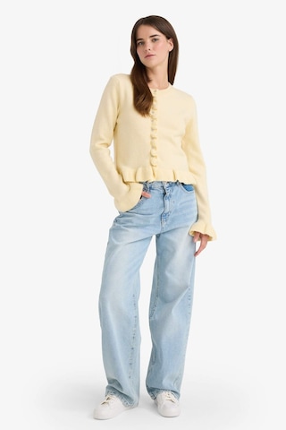 Defacto Regular Fit Bisiklet Yaka Triko Hırka F3888ax25wnyl280 Sarı