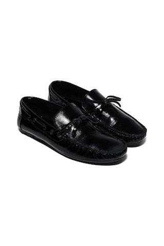 Bestello Fiyonklu Poli Taban Loafer028-2088-24y Erkek Ayakkabı Siyah Rugan