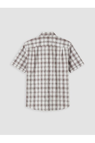 Lcwaıkıkı Classic Kahverengi Regular Fit Ekose Poplin Erkek Gömlek