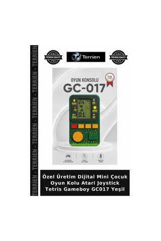 Özel Üretim Dijital Mini Çocuk Oyun Kolu Atari Joystick Tetris Gameboy Gc017 Yeşil