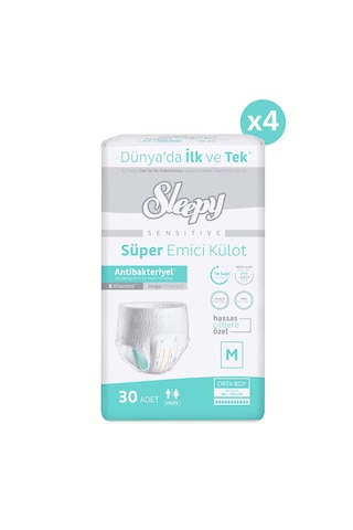 Sleepy Sensitive Antibakteriyel Emici Külot Medium 30x4 120 Adet