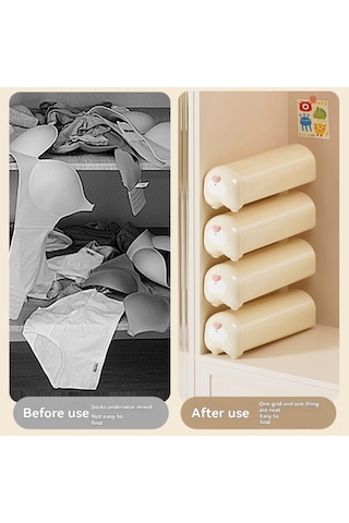 Lemestar Duvar Üstü Deliksiz Çekmeceli İç Giyim Organizörü - Bölmeli, Toz Ve Nem Koruyucu, Dolap Depolama İçin Pp Malzeme