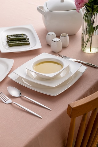 Emsan Yeni Karmen 60 Parça 12 Kişilik Yemek Takımı Kare Platin