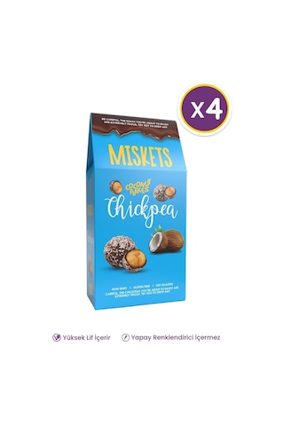 Bitter Çikolata Ve Hindistan Cevizi Kaplı Leblebi Draje 80 Gr X 4 Adet