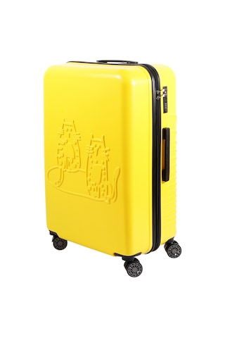Biggdesign Cats Sarı Büyük Boy 28" Valiz Sarı