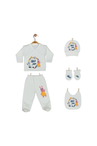 Pia Baby Gl 2200 İsme Özel Yastık Zıbın Set Krem