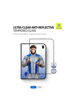 Ekran Yüzeyi Şeffaf Örtü Cep Koruyucu Apple iPhone Uyumlu Duo Ultra Clear Ar Anti-reflective Hd Glass Las