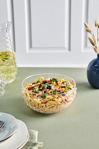 Selen Concept Küçük Boy Bubble Model El Yapımı Cam Çerezlik Meyve Sunum Ve Salata Kasesi Şeffaf