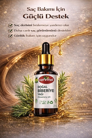 Safvital Biberiye Yağı 20 Ml - Saç Ve Cilt Bakım & Aromaterapi Bitkisel Kullanıma Uygun Saç Derisi Bakım Yağı