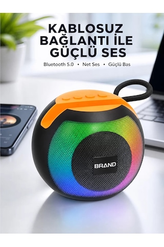 Hepsi Rgb Işıklı Taşınabilir Kablosuz Bluetooth Hoparlör Yeni Nesil Najmaddin