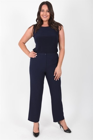 Ladies First Ladıes Fırst Büyük Beden 3570 Lacivert Klasik Dar Paça Pantolon K