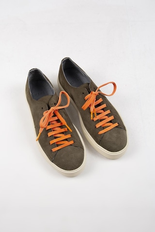 Krahe Ares Erkek Hakiki Deri El Boyamalı Bağcık Ve Iki Yedek Bağcıklı Haki Sneakers 001