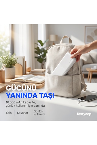 Buradabulabilirsin Snapmax Snp-3009 Beyaz 10.000 Mah Powerbank 2x Usb Çıkışlı 1 Type-c Ve 1 Micro Girişli Bbz