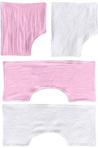 Müslin-havlu 2'li Çift Yönlü Omuz Bezi Gaz Çıkarma Bezi P-beyaz Pembe - Krem