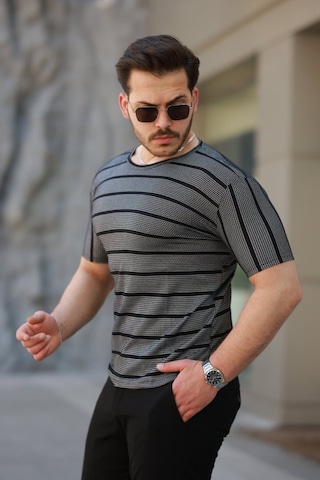 Butik İstanbul Erkek Petek Desenli Kısa Kollu T-shirt Siyah